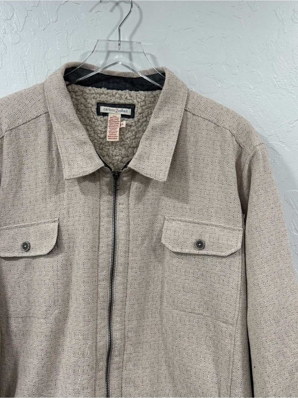 Carbon2Cobalt Men's Cotton Sherpa Lined Flannel Shirt Jacket Size XXL - Picture 4 of 7
